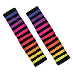 Rainbow Striped Pattern Print Car Seat Belt Covers