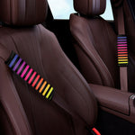Rainbow Striped Pattern Print Car Seat Belt Covers