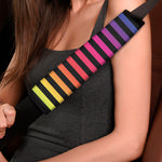 Rainbow Striped Pattern Print Car Seat Belt Covers
