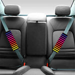 Rainbow Striped Pattern Print Car Seat Belt Covers