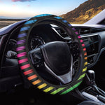 Rainbow Striped Pattern Print Car Steering Wheel Cover