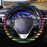 Rainbow Striped Pattern Print Car Steering Wheel Cover