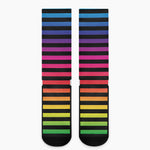 Rainbow Striped Pattern Print Crew Socks