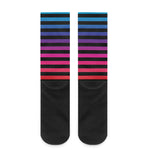 Rainbow Striped Pattern Print Crew Socks