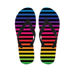 Rainbow Striped Pattern Print Flip Flops