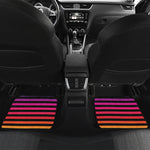 Rainbow Striped Pattern Print Front and Back Car Floor Mats