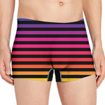 Rainbow Striped Pattern Print Men's Boxer Briefs