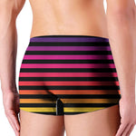 Rainbow Striped Pattern Print Men's Boxer Briefs
