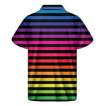 Rainbow Striped Pattern Print Men's Short Sleeve Shirt