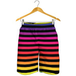 Rainbow Striped Pattern Print Men's Shorts
