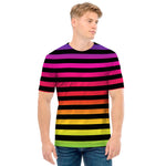Rainbow Striped Pattern Print Men's T-Shirt
