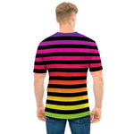 Rainbow Striped Pattern Print Men's T-Shirt