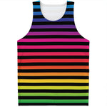 Rainbow Striped Pattern Print Men's Tank Top