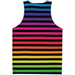 Rainbow Striped Pattern Print Men's Tank Top