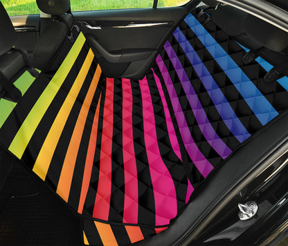 Rainbow Striped Pattern Print Pet Car Back Seat Cover