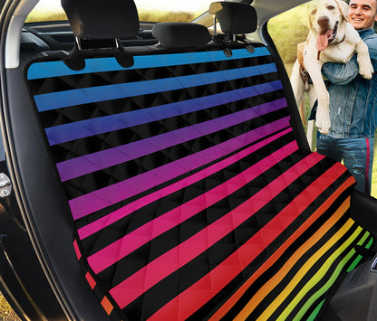 Rainbow Striped Pattern Print Pet Car Back Seat Cover