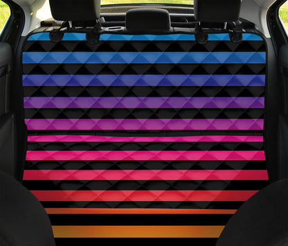 Rainbow Striped Pattern Print Pet Car Back Seat Cover