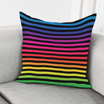 Rainbow Striped Pattern Print Pillow Cover