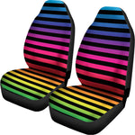 Rainbow Striped Pattern Print Universal Fit Car Seat Covers