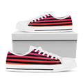 Rainbow Striped Pattern Print White Low Top Sneakers