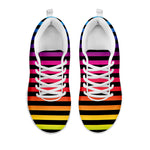Rainbow Striped Pattern Print White Sneakers