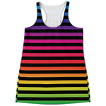 Rainbow Striped Pattern Print Women's Racerback Tank Top