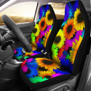 Rainbow Sunflower Universal Fit Car Seat Covers GearFrost