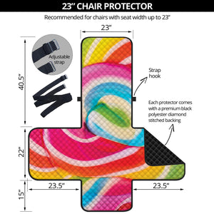 Rainbow Swirl Candy Print Armchair Protector