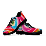 Rainbow Swirl Candy Print Black Sneakers