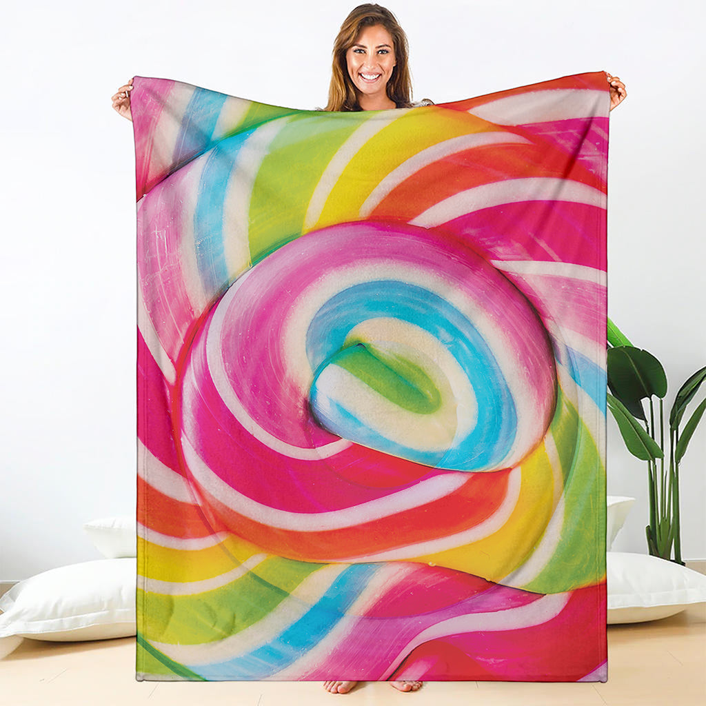 Rainbow Swirl Candy Print Blanket