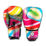 Rainbow Swirl Candy Print Boxing Gloves