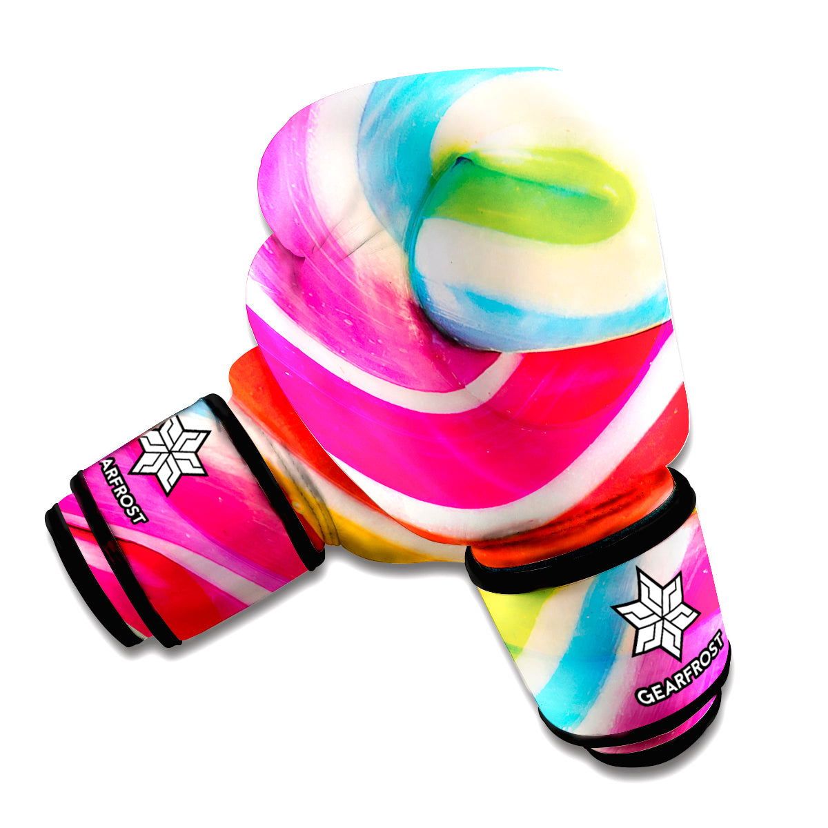 Rainbow Swirl Candy Print Boxing Gloves