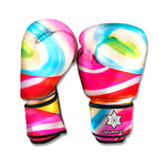 Rainbow Swirl Candy Print Boxing Gloves