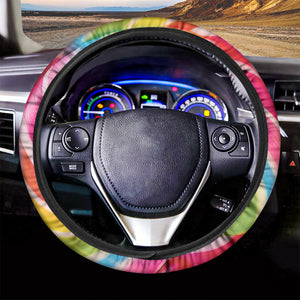 Rainbow Swirl Candy Print Car Steering Wheel Cover