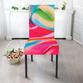 Rainbow Swirl Candy Print Dining Chair Slipcover