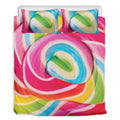 Rainbow Swirl Candy Print Duvet Cover Bedding Set