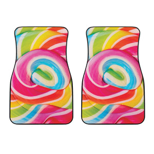 Rainbow Swirl Candy Print Front Car Floor Mats