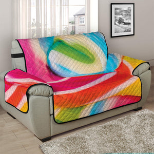 Rainbow Swirl Candy Print Half Sofa Protector