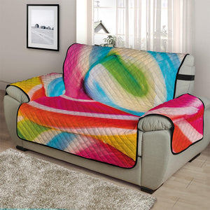 Rainbow Swirl Candy Print Half Sofa Protector