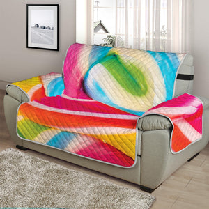 Rainbow Swirl Candy Print Half Sofa Protector