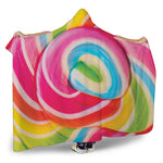 Rainbow Swirl Candy Print Hooded Blanket