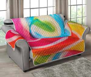 Rainbow Swirl Candy Print Loveseat Protector