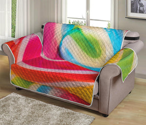 Rainbow Swirl Candy Print Loveseat Protector