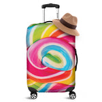 Rainbow Swirl Candy Print Luggage Cover