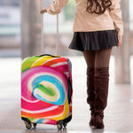 Rainbow Swirl Candy Print Luggage Cover