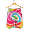 Rainbow Swirl Candy Print Men's Shorts