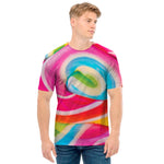 Rainbow Swirl Candy Print Men's T-Shirt