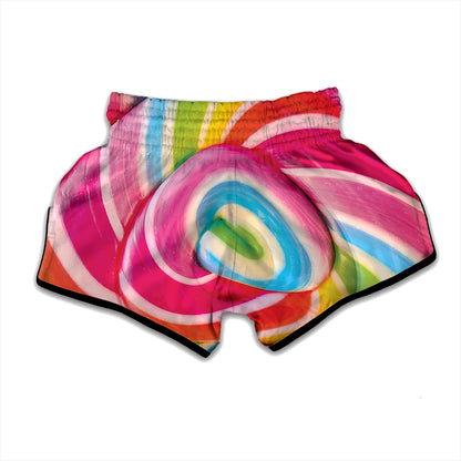 Rainbow Swirl Candy Print Muay Thai Boxing Shorts