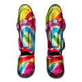 Rainbow Swirl Candy Print Muay Thai Shin Guards