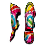 Rainbow Swirl Candy Print Muay Thai Shin Guard